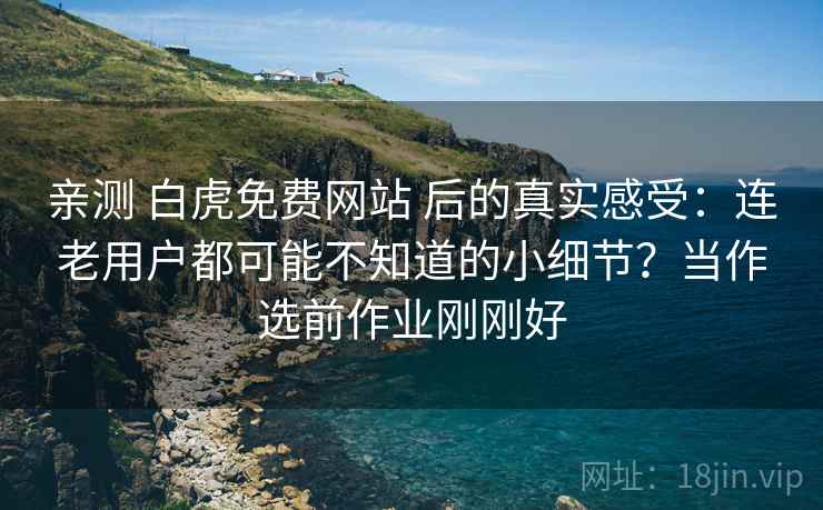 亲测 白虎免费网站 后的真实感受：连老用户都可能不知道的小细节？当作选前作业刚刚好
