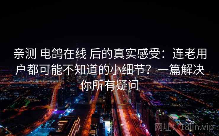 亲测 电鸽在线 后的真实感受：连老用户都可能不知道的小细节？一篇解决你所有疑问